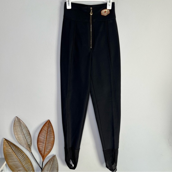 Emmegi Black High Waist Front Zip Ski Pants - Picture 1 of 5